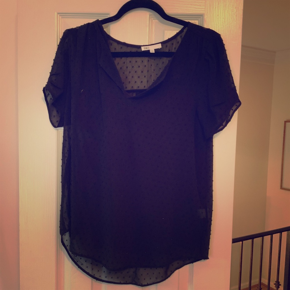 Sheer black dotted top with black tank